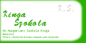 kinga szokola business card